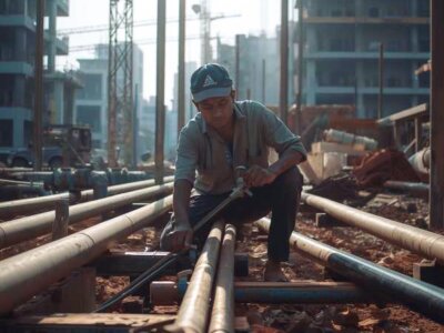Construction plumber