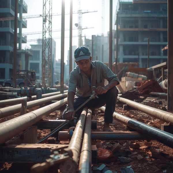 Construction plumber